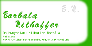 borbala milhoffer business card