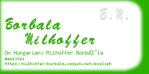 borbala milhoffer business card
